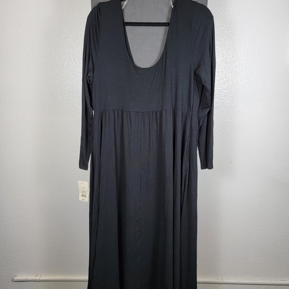 A New Day Women's Long Sleeve Knit Ballet Maxi Dress Black Size XXL - Picture 2 of 6